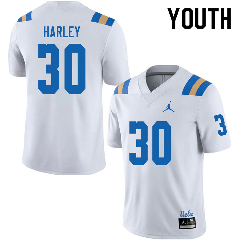 Jordan Brand Youth #30 Jax Harley UCLA Bruins College Football Jerseys Sale-White